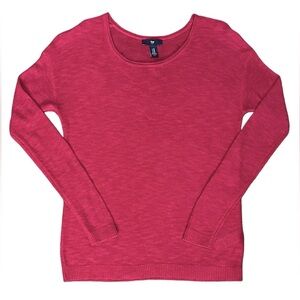 Gap XS Pink Lightweight Knit Sweater Crewneck Long Sleeve Soft Basic 34” Bust